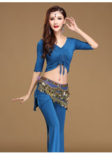 Modern Style V2 - Open Belly Top, Belt, And Pants Dance Set